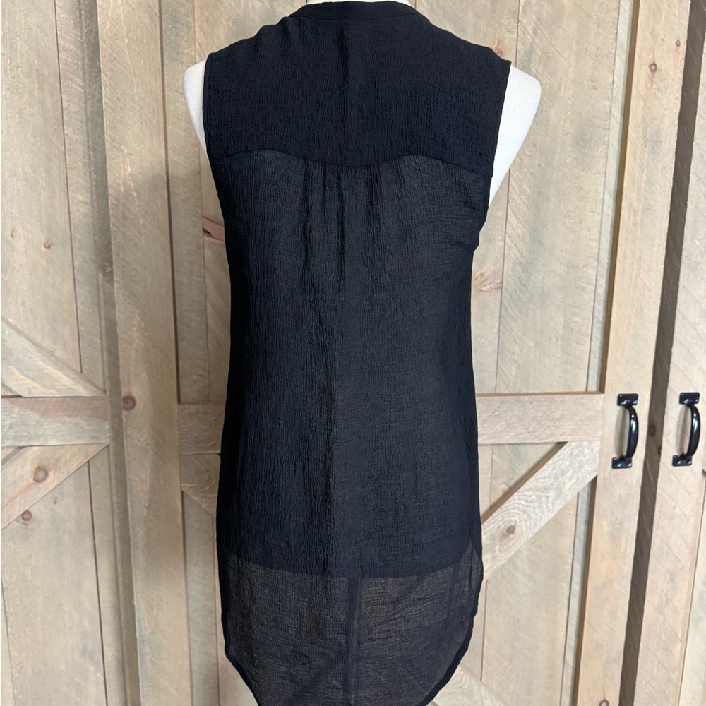 Eileen Fisher black crepe silk sleeveless top Size Small - Picture 7 of 9